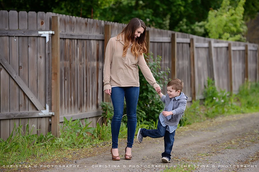 MOM AND SON RUNNING DOWN ALLEY WAY